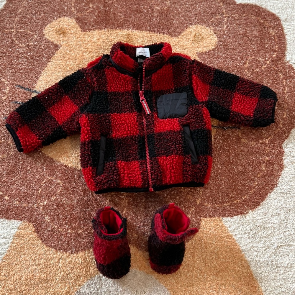 Lumber jack fleece with match booties